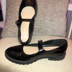 GB Black Flats & Loafers with Rugged Sole